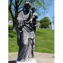 fundición de fundición de bronce Jesús estatua de padre e hijo para el jardín
